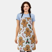 Gingerbread Candy Canes & Holly Sprigs Christmas Schürze (Getragen)