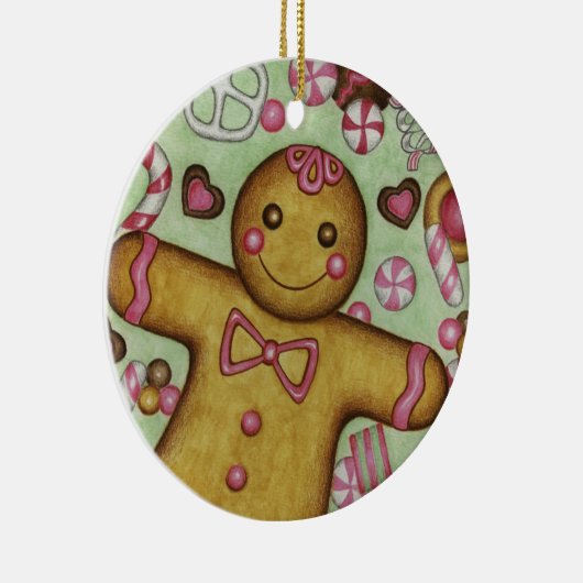 Gingerbread Candy Christmas Tree Holiday Ornament (Rechts)