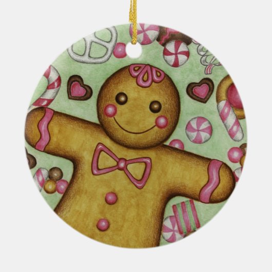 Gingerbread Candy Christmas Tree Holiday Ornament (Hinten)
