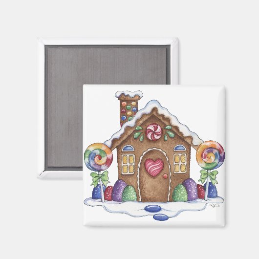 Gingerbread Candy House Kitchen Magnet (Vorderseite/Rückseite)
