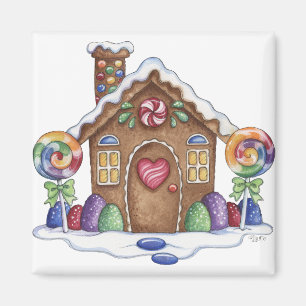 Gingerbread Candy House Kitchen Magnet