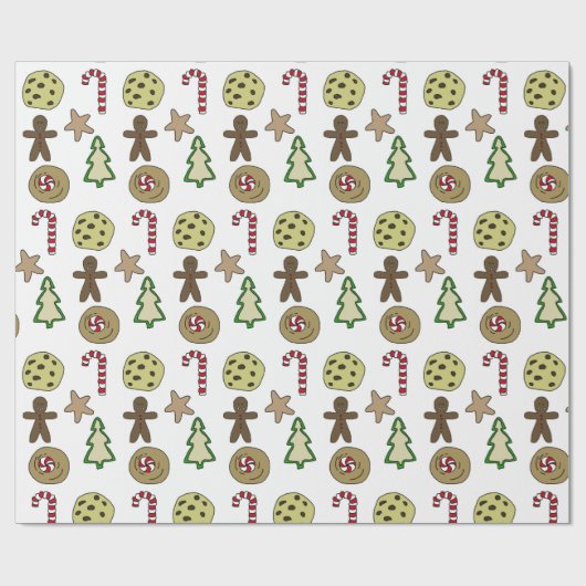 Gingerbread Candy Niedlicher Gemusterter Grafische Geschenkpapier (Flach)