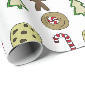 Gingerbread Candy Niedlicher Gemusterter Grafische Geschenkpapier (Rolleneckpunkt)