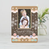 GINGERBREAD CANDYLAND HOLIDAY FOTOKARTE FEIERTAGSKARTE (Stehend Vorderseite)