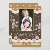 GINGERBREAD CANDYLAND HOLIDAY FOTOKARTE FEIERTAGSKARTE (Vorne/Hinten)