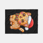 Gingerbread Cat Christmas Cat Lover Xmas Fleecedecke (Vorderseite (Horizontal))