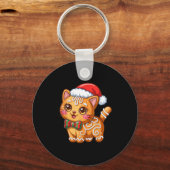 Gingerbread Cat Christmas Cat Lover Xmas  Schlüsselanhänger (Vorderseite)