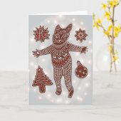 Gingerbread Cat & Cookies, 2025 Karte (Gelbe Blume)