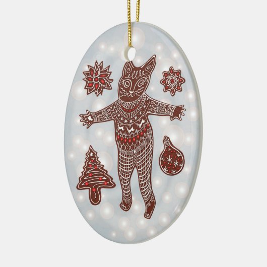 Gingerbread Cat & Cookies Christmas Tree Ornament (Links)