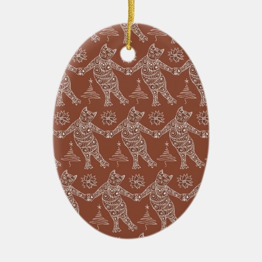 Gingerbread Cat & Cookies Christmas Tree Ornament (Vorne)