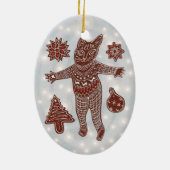 Gingerbread Cat & Cookies Christmas Tree Ornament (Hinten)