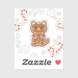 Gingerbread Cat — Cute Christmas Cookie Cat Aufkleber