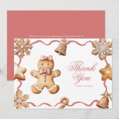 Gingerbread | Christmas Baby Shower  Dankeskarte (Vorne/Hinten)