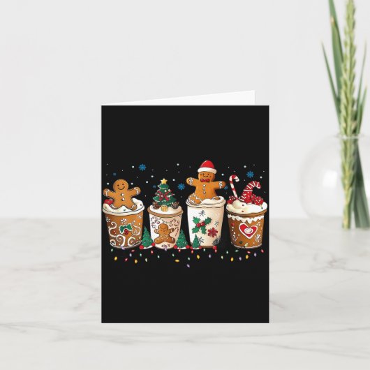 Gingerbread Christmas Coffee Cute Sweet Winter Hol Karte (Vorderseite)