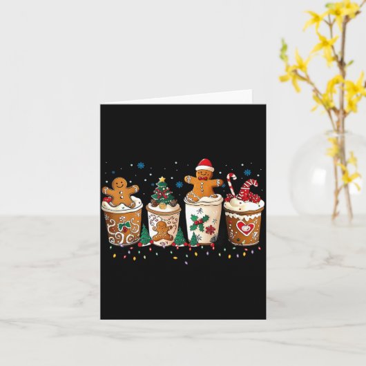 Gingerbread Christmas Coffee Cute Sweet Winter Hol Karte (Gelbe Blume)