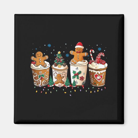Gingerbread Christmas Coffee Cute Sweet Winter Hol Magnet (Vorne)