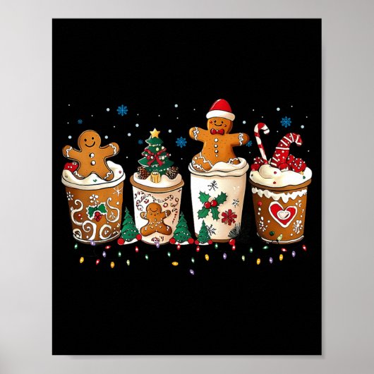 Gingerbread Christmas Coffee Cute Sweet Winter Hol Poster (Vorne)