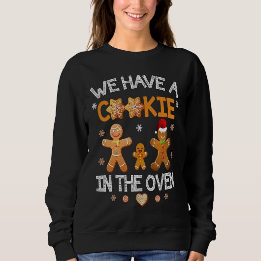 Gingerbread Christmas Couple Pregnancy Announcemen Sweatshirt (Vorderseite)