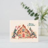 Gingerbread Christmas House Postkarte (Stehend Vorderseite)