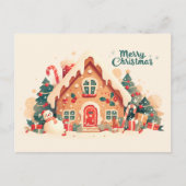 Gingerbread Christmas House Postkarte (Vorderseite)