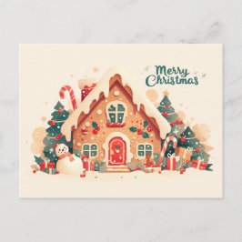 Gingerbread Christmas House Postkarte