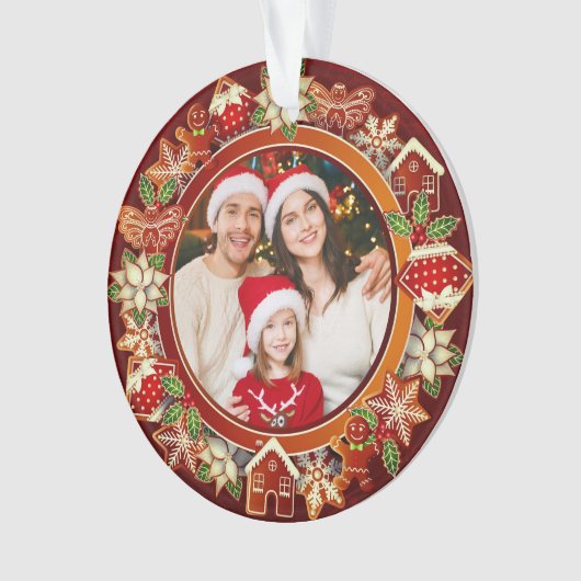 & Gingerbread Christmas I Custom Holiday Keepsake Ornament (Vorderseite)