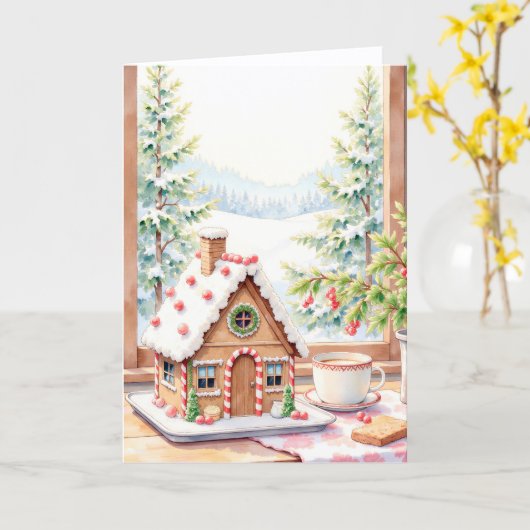 Gingerbread Christmas Karte (Gelbe Blume)
