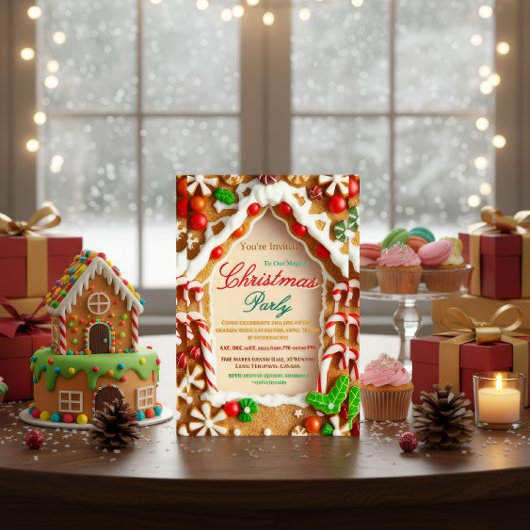 Gingerbread Christmas Party Invitation Folieneinladung