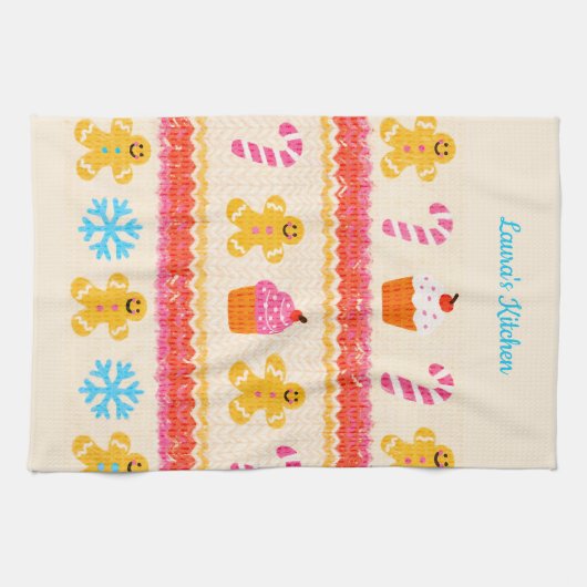 Gingerbread Christmas Tea Towel Geschirrtuch (Horizontal)