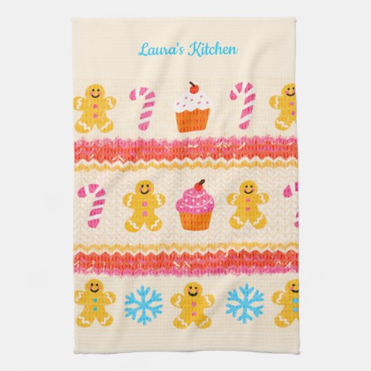 Gingerbread Christmas Tea Towel Geschirrtuch (Vertikal)