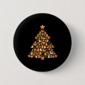 Gingerbread Christmas Tree Funny Gingerbread Anima Button (Vorderseite)