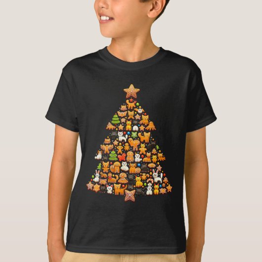Gingerbread Christmas Tree Funny Gingerbread Anima T-Shirt (Vorderseite)