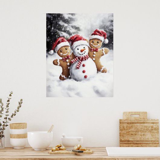 Gingerbread Christmas Wall Art Poster (Küche)