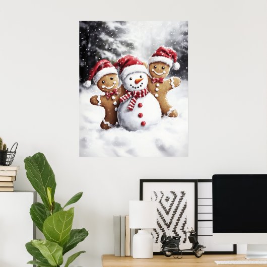 Gingerbread Christmas Wall Art Poster (Heimbüro)