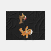Gingerbread Cookie Chasing Dachshund Christmas Dog Fleecedecke (Vorderseite (Horizontal))