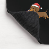 Gingerbread Cookie Chasing Dachshund Christmas Dog Mousepad (Ecke)