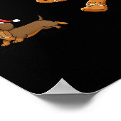Gingerbread Cookie Chasing Dachshund Christmas Dog Poster (Ecke)