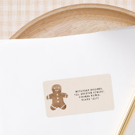 Gingerbread Cookie Christmas Return Address Adressaufkleber