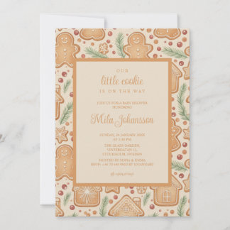 Gingerbread Cookie Christmas Winter Baby Shower Einladung