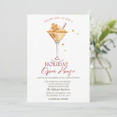 Gingerbread Cookie Cocktail Holiday Open House Einladung (Stehend Vorderseite)