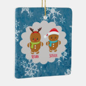Gingerbread Cookie Couple Weihnachtsnamen Keramikornament (Rechts)