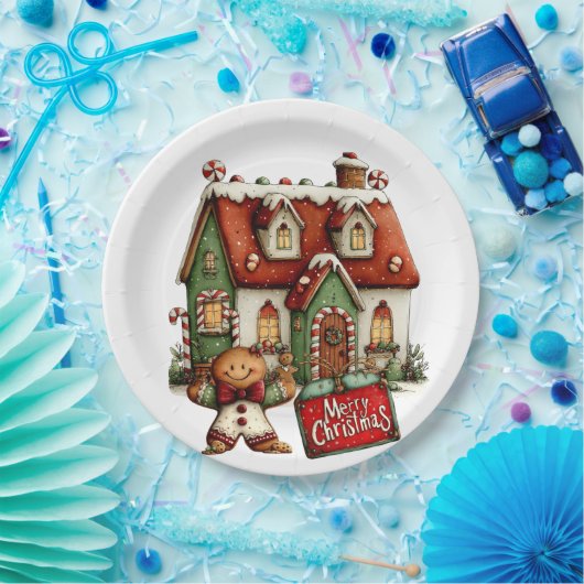 Gingerbread Cookie House  Pappteller (Party)