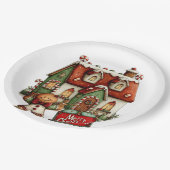 Gingerbread Cookie House Pappteller (Schrägansicht)