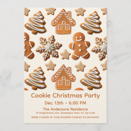 Gingerbread Cookie Invite Einladung (Vorderseite)
