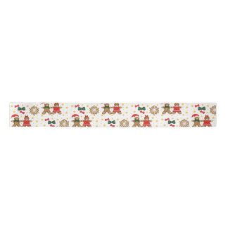 Gingerbread Cookie Pattern Christmas Tissue Paper Satinband