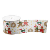 Gingerbread Cookie Pattern Christmas Tissue Paper Satinband (Spule)