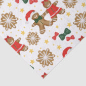 Gingerbread Cookie Pattern Christmas Tissue Paper Seidenpapier (Ausschnitt)