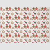 Gingerbread Cookie Pattern Christmas Tissue Paper Seidenpapier (Vorderseite)