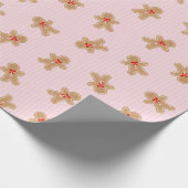 Gingerbread Cookie Pattern - Pink Christmas design Geschenkpapier (Ecke)