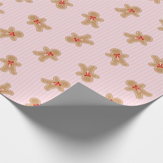 Gingerbread Cookie Pattern - Pink Christmas design Geschenkpapier (Ecke)